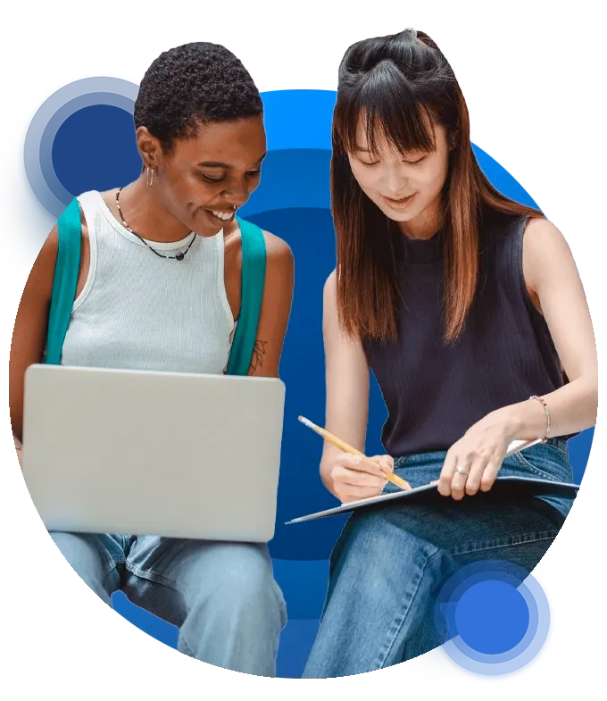 Two girls using gigFAST INTERNET to study